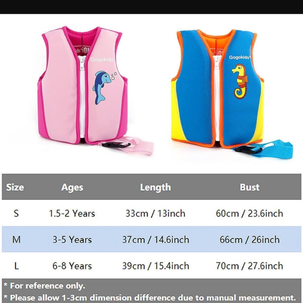Gogokids Kids Swim Vest, Toddler Float Jacket - Boys Girls Children L